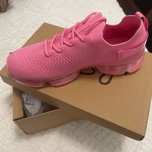 Pink FlyKnit Air Bubble Sneaker 8.5